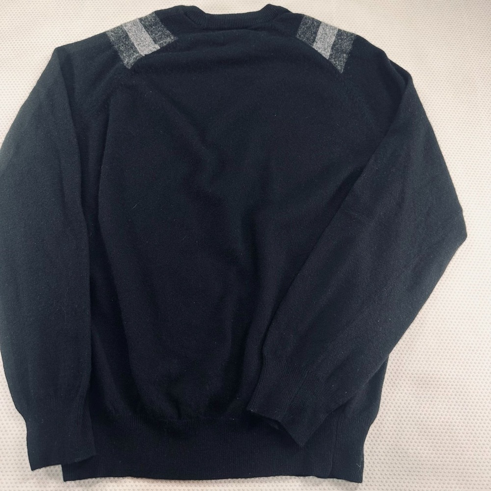 Perry Ellis Mens Medium Sweater Black Cashmere Blend Crewneck Soft Lightweight C